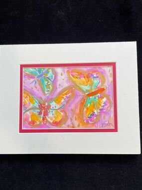 Butterflies  2 An Original Watercolor Painting Matted 5"x7" Victoria Heisler Art